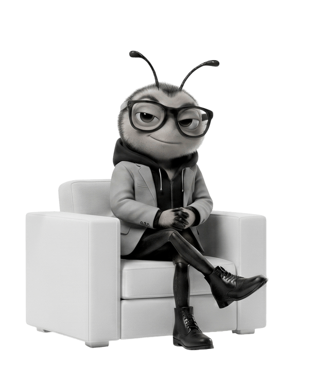 Abelha mascote Bee Nerd